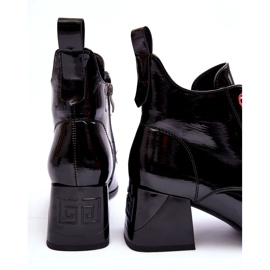 Low Patent Laced Ankle Boots S.Barski MR870-66 Black 3