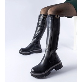 Black massive boots with a decorative Stuart belt 1