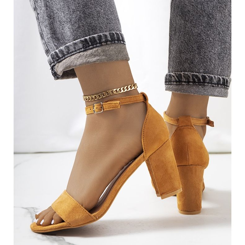 Brown sandals on the Karella post multicolored 1