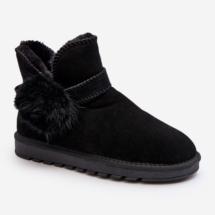 Women's Suede Snow Boots With Cutouts, Black Eraclio 2