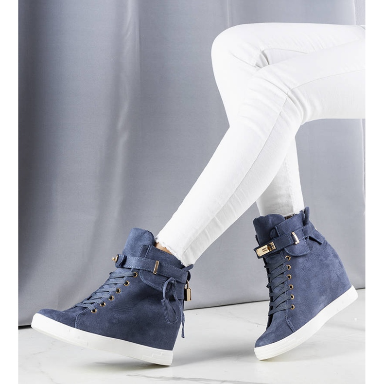 BM Blue wedge sneakers 2