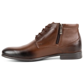 Olivier Men's leather formal shoes insulated 802MA brown 1