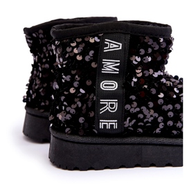 Girls' snow boots insulated with black sequins 1 Girls' snow boots insulated with black sequins 1