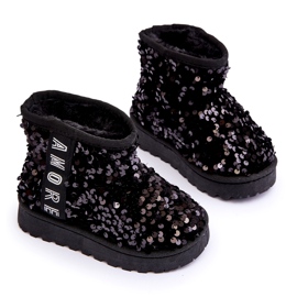 Girls' snow boots insulated with black sequins 3 Girls' snow boots insulated with black sequins 3
