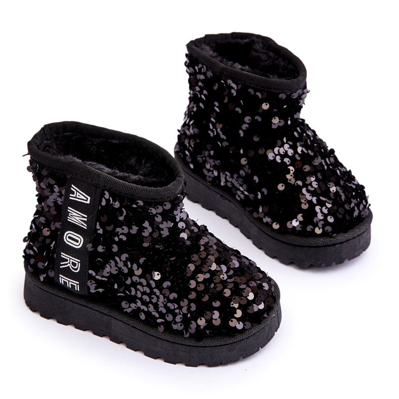 Girls' snow boots insulated with black sequins 3 Girls' snow boots insulated with black sequins 3