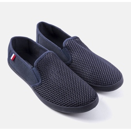 Men's navy blue openwork sneakers from Garibaldi 1