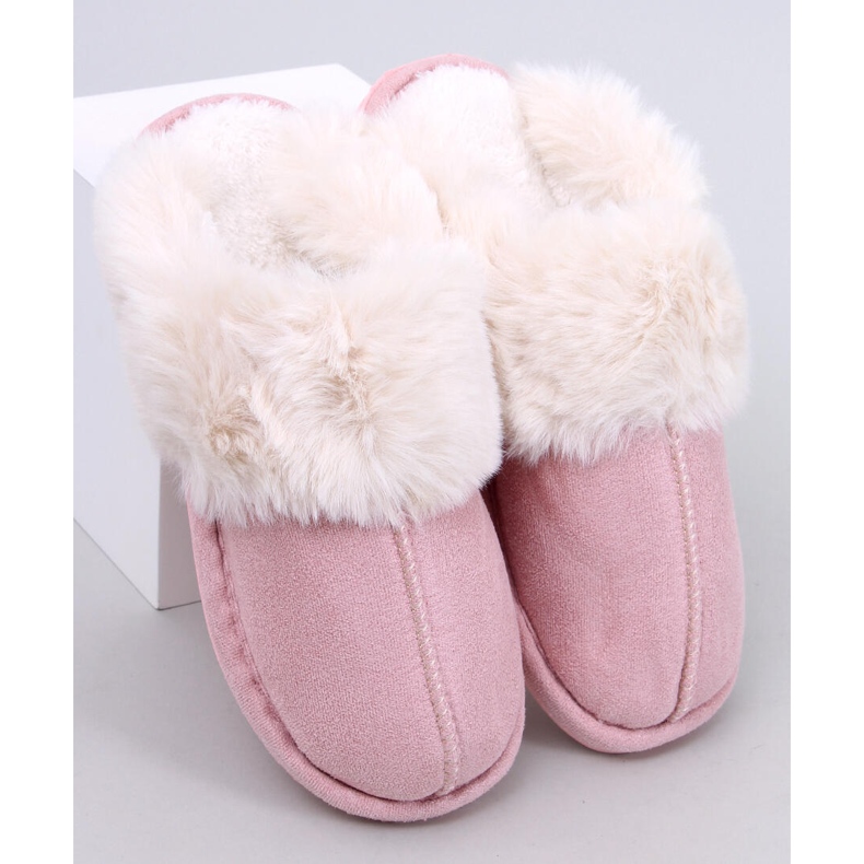 Otteys Pink women's slippers with fur 1