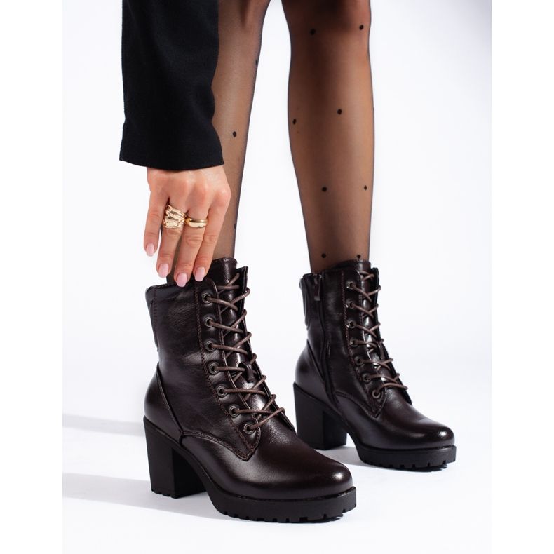 Brown ankle boots from Daszyński 1