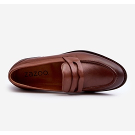 Men's Leather Loafers Zazoo 1570/1 Brown 1