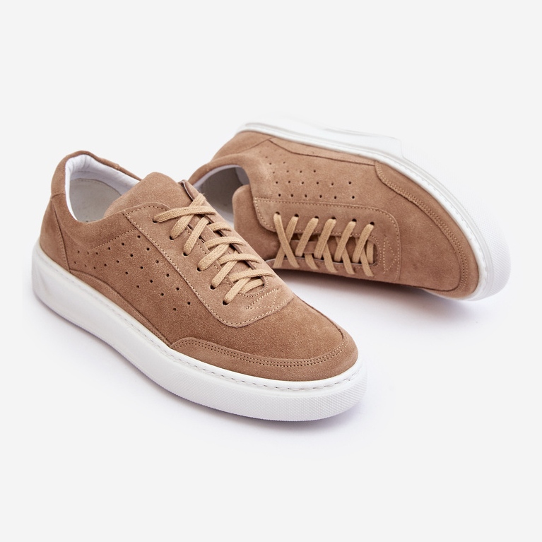 Men's Suede Sports Shoes Zazoo 1544 Beige 1