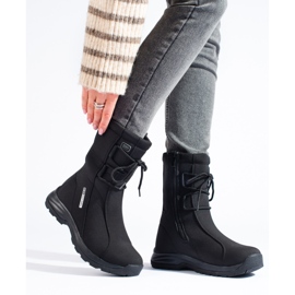 Women's trekking shoes with a DK sheepskin coat black 1