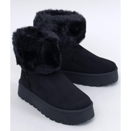 Tayna Black platform snow boots with fur 1