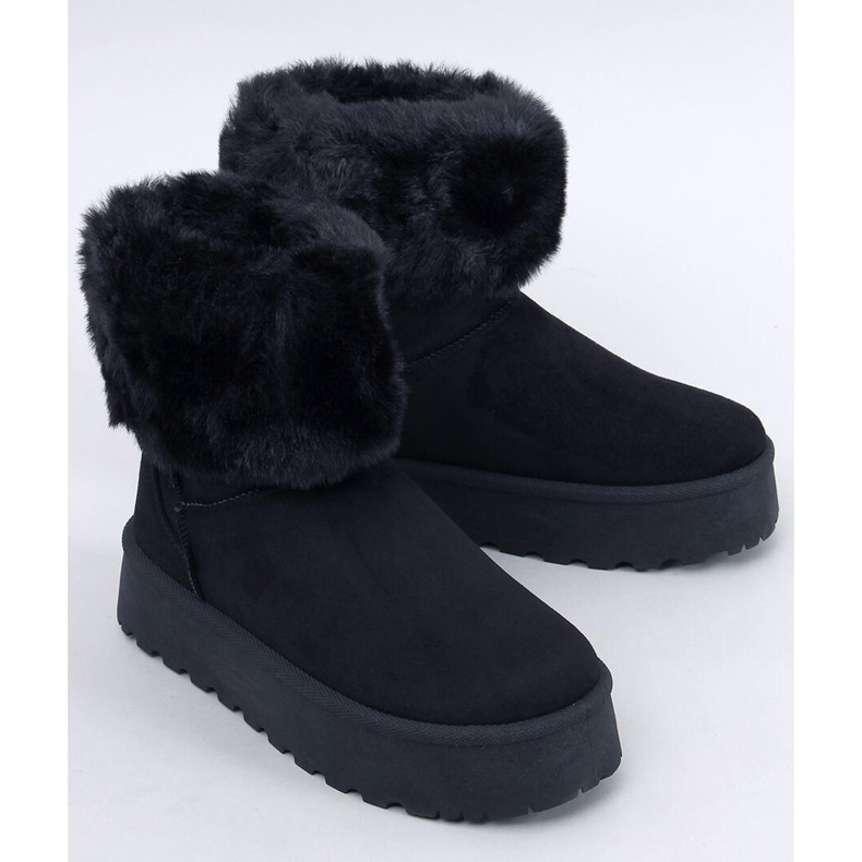 Tayna Black platform snow boots with fur 1