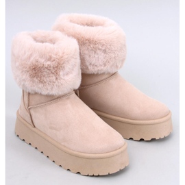Tayna Beige platform snow boots with fur 1