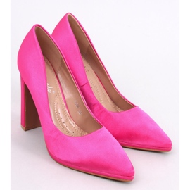 Satin pumps with wide heels Olivv Fuchsia pink 1