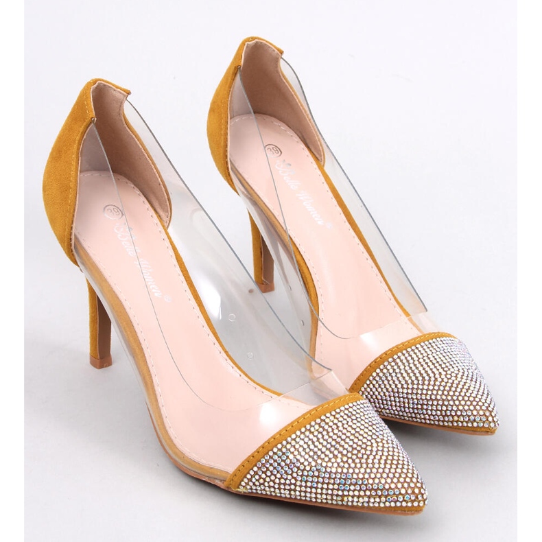 Briana Yellow transparent women's high heels 1 Briana Yellow transparent women's high heels 1