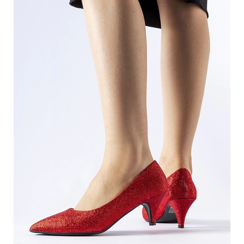 Red glitter Pescara low pumps 2