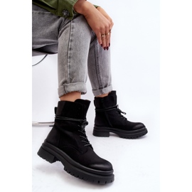 Women's Trapper Ankle Boots On A Thick Sole, Black Narelona 1