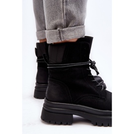 Women's Trapper Ankle Boots On A Thick Sole, Black Narelona 2