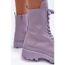 Women's Worker Boots, Eco-leather, Purple Irande 2