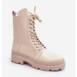 Women's Worker Boots, Eco-leather, Light Beige Irande 2