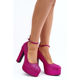 Fuchsia Mommoi glitter high-heeled pumps pink 1 Fuchsia Mommoi glitter high-heeled pumps pink 1