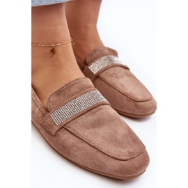 Women's Moccasins With Rhinestones Light Brown Ralrika 1