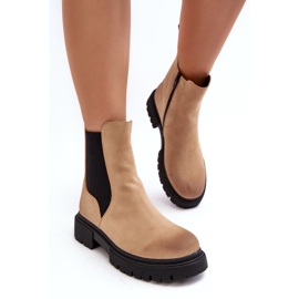 Women's Insulated Chelsea Boots with Zipper Beige Vesta 1
