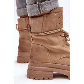 Women's Trapper Ankle Boots On A Thick Sole, Beige Narelona 1