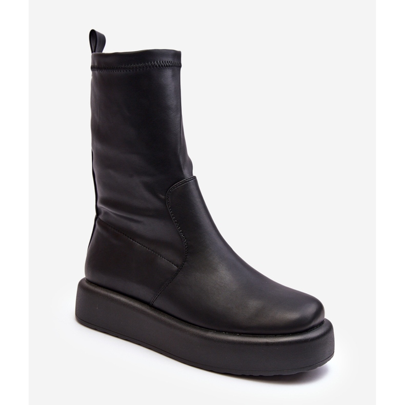 Women's Platform Boots, Eco-leather, Black Algedi 2 Women's Platform Boots, Eco-leather, Black Algedi 2