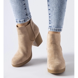 Dark beige slip-on ankle boots by Trevano 1