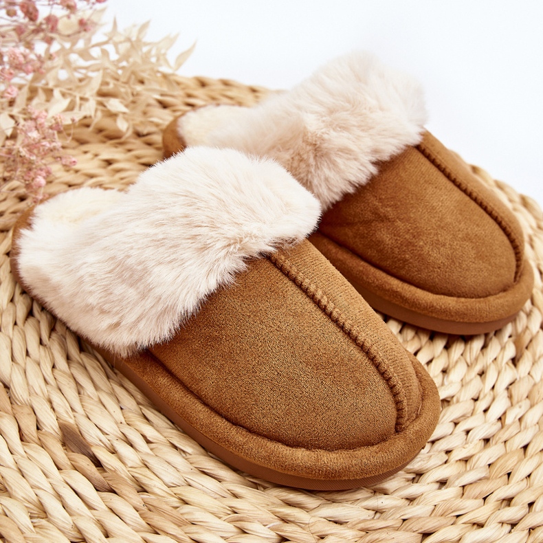 Children's slippers with fur Camel Befana brown 2