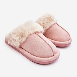 Pink Befana children's slippers with fur 1