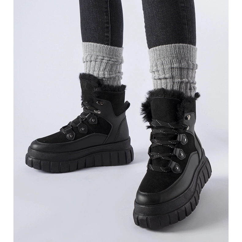 Black ankle boots with a massive Cervantes sole 1