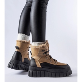 Beige ankle boots with a massive Cervantes sole 1
