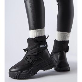 Black Mernicco insulated snow boots with Velcro 1