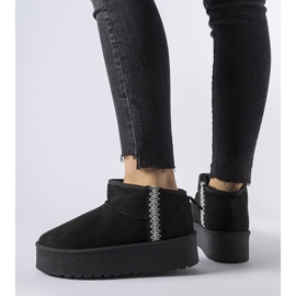 Black Dennison platform snow boots 1