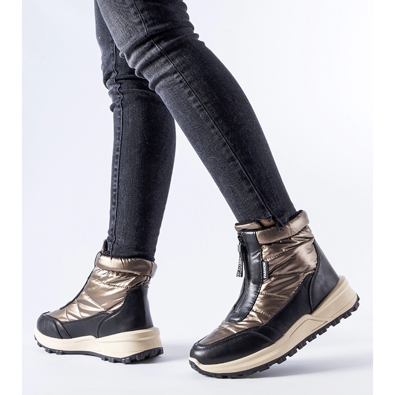 Ritter brown insulated snow boots with zipper 1