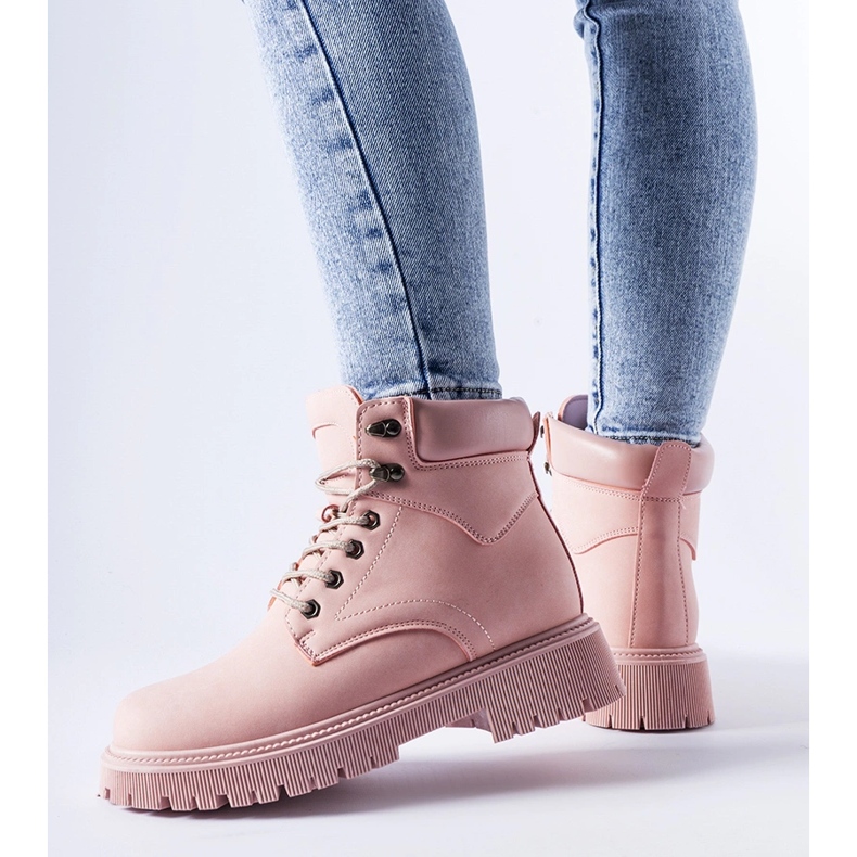 Light pink insulated lace-up Aranova workers 1