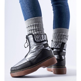 Gray Callisto insulated snow boots with a zipper grey 1