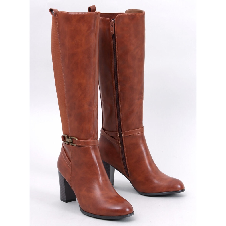 Classic Milss Camel high-heeled boots brown 1