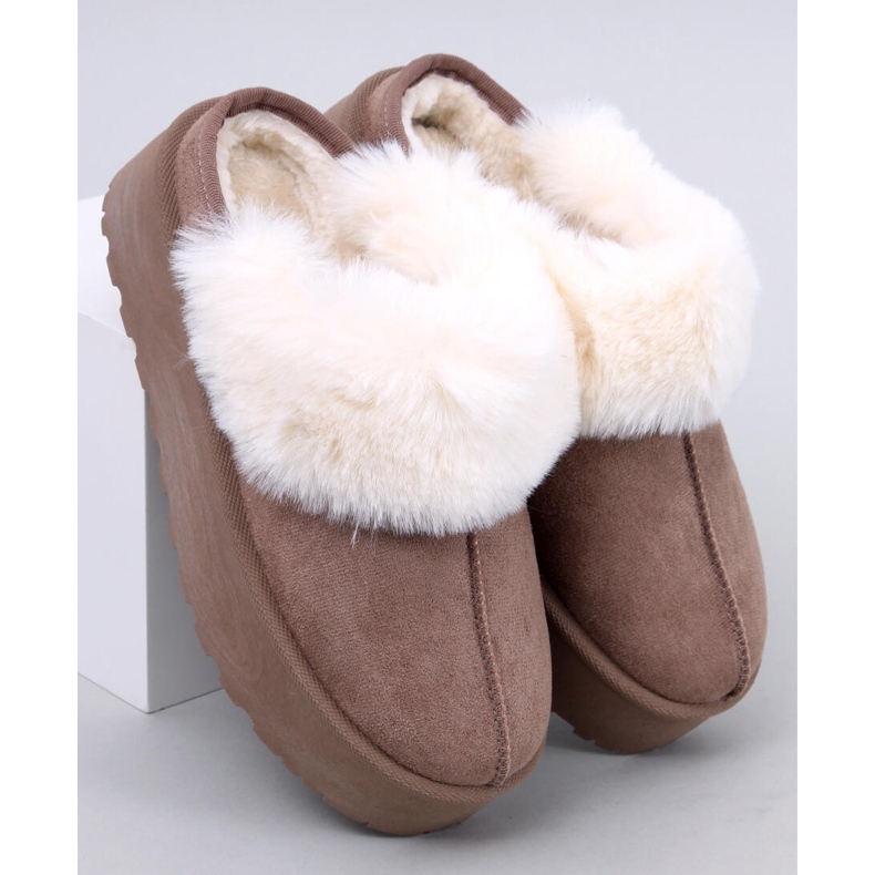 Allod Khaki platform snow slippers beige 1