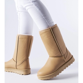 Brown classic Bobby eco-leather snow boots beige 1