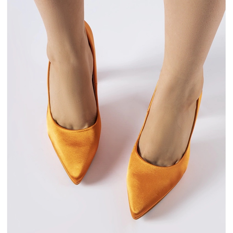 Orange satin stiletto pumps from Rivers 1 Orange satin stiletto pumps from Rivers 1