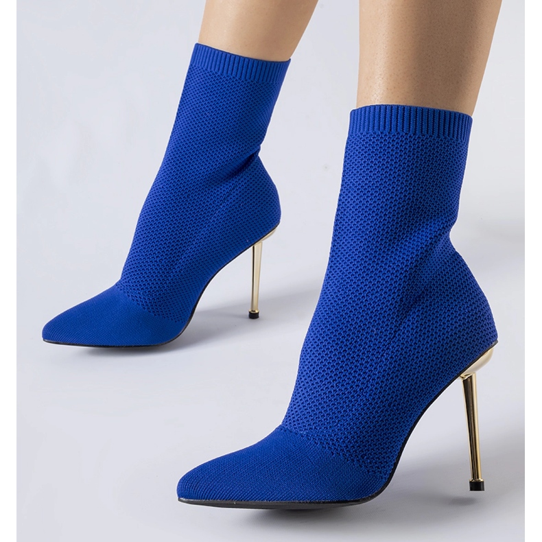 Navy blue sock ankle boots from Vincoli 1