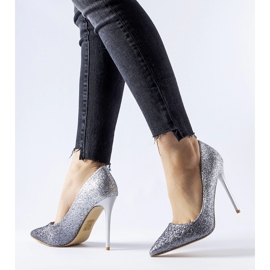 Silver glitter Covo high heels 1