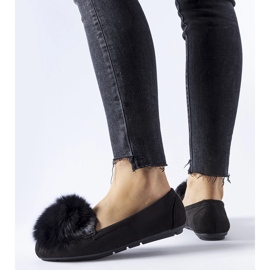 Black insulated slippers with a Marchetti pompom 1