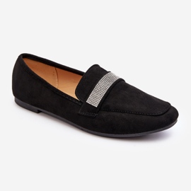 Women's Moccasins With Cubic Zirconias Black Ralrika 1