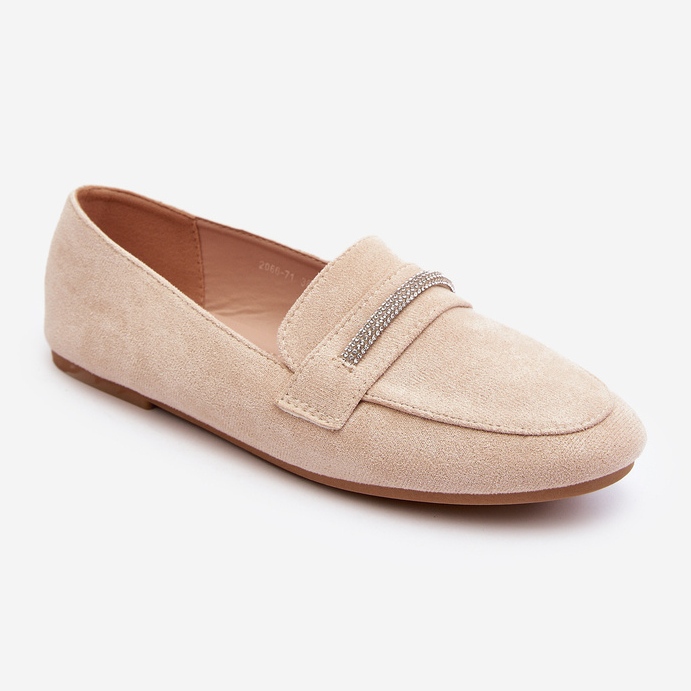 Beige Ladite Women's Eco-Suede Loafers 2 Beige Ladite Women's Eco-Suede Loafers 2