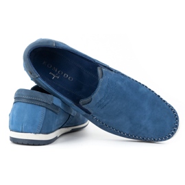 KOMODO Men's leather loafers 876 blue 3